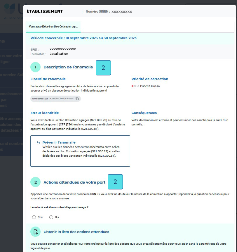 Résolution des anomalies